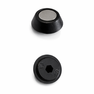 Set (3 stycken) magneter med svarta fästklämmor.